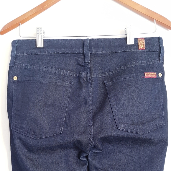 7 FOR ALL MANKIND Blue Skinny Back Zip Ankle Jeans - Picture 8 of 9